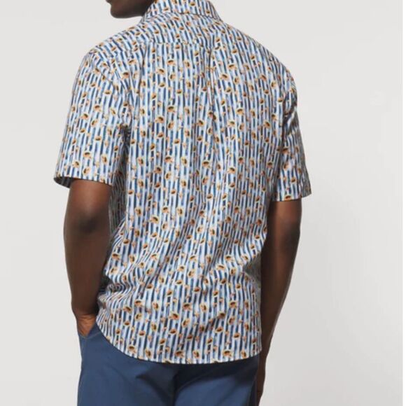 NWT Johnnie-O Jenner Top Shelf Button Up Shirt in color Lake Medium - Picture 2 of 7